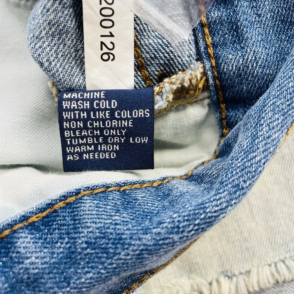 Madewell Women Denim Short Size 25 Relaxed Mid-Length Blue‎ Raw Hem High Rise